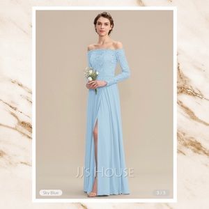 Light sky blue bridesmaids or formal long dress size 4